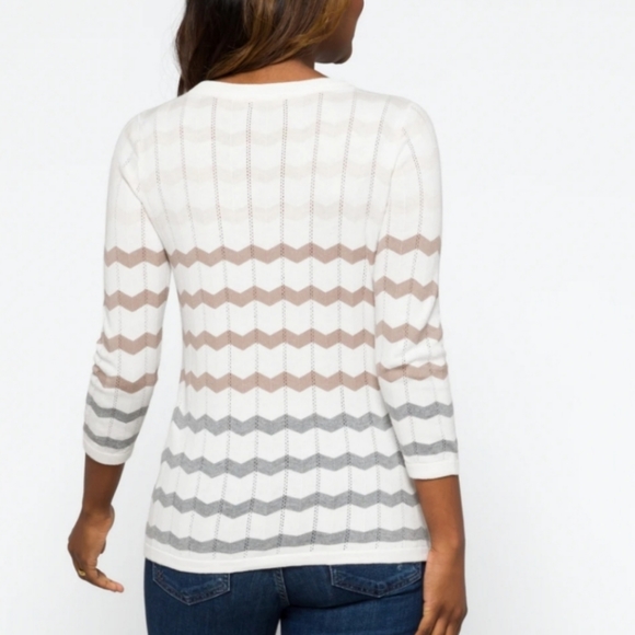 41 Hawthorn Irene Pointelle Chevron print sweater - Picture 4 of 6